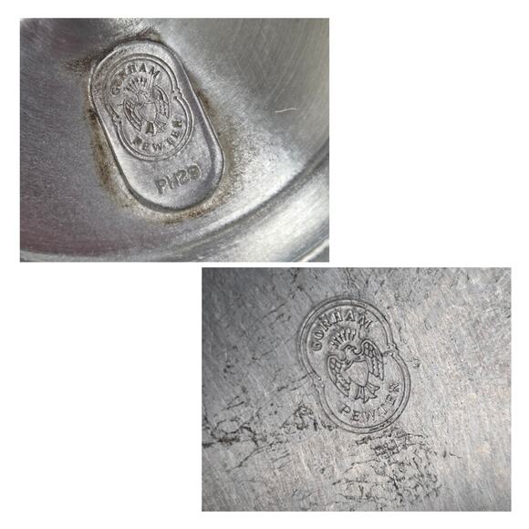 Vintage Gorham Pewter Candle Stick and Console Centerpiece Bowl Set Silver Toned - Picture 9 of 9